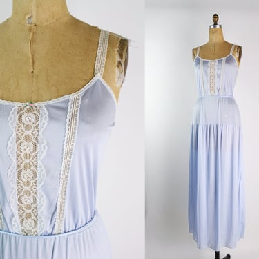 70s Diane Von Furstenberg Slip Dress / 1970s / Vintage Lingerie / Maxi Slip Dress / DVF/ Wedding Lingerie / Size S/M 
