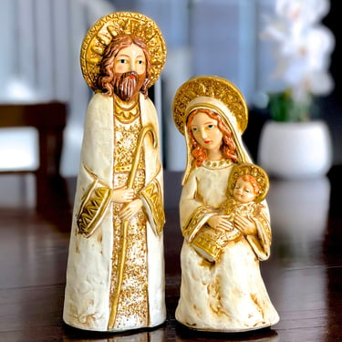 VINTAGE: Holy Family Figurines - Mary, Joseph, Baby Jesus - 