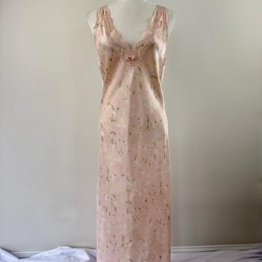 1990s Valentino Pink Floral Slip 