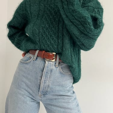 Amazing Vintage Evergreen Mohair Patterned Knit