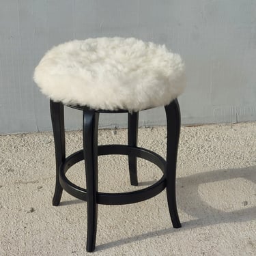 Thonet Style Stool /Thonet Style Sheepskin Chair /MCM Chair / Sheepskin Stool / Sheepskin Chair / 80's 