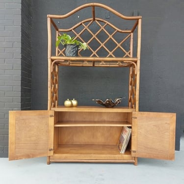 Rattan Shelving with Bottom Cabinet