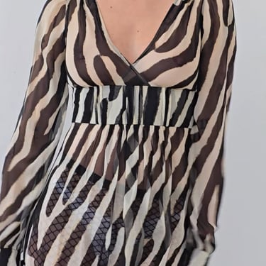 Diane von Furstenburg Sheer Zebra SIlk Dress (S)