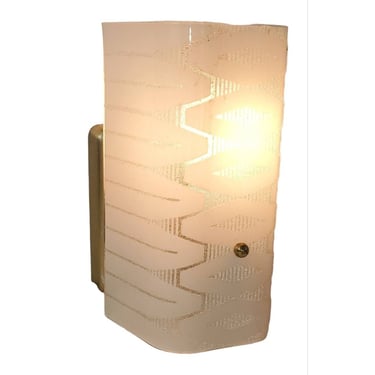 Mid Century Modern Glass Wall Sconce Light Rectangle Twist Switch Gold Bathroom 
