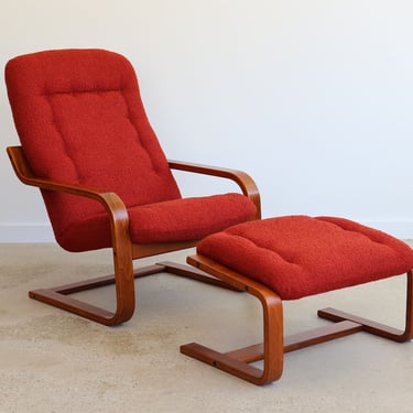 Mid Century Danish Modern Westnofa Chair & Ottoman 