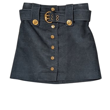 Gucci - Teal Cotton Button Front Mini Skirt Sz 2