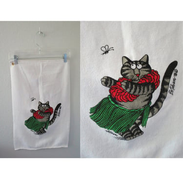 Vintage Kliban Cat Golf Towel B. Kliban Hula Cat 80s 1980s Golfing Towels 