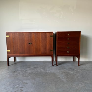 Mid- Century  France & Son Danish Teak Sideboard And Nightstand 