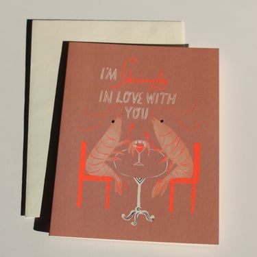 Red Cap Cards Shrimply Love Greeting Card