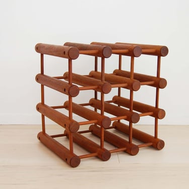 Danish Modern Nissen Teak Modular Wine Rack Made in Denmark 