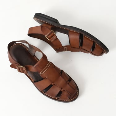Cole Haan Country Fisherman Sandals Shoe Mens 8 M Brown Leather Open Toe Vintage COLE HAAN Mens 8.5M Fisherman Sandals Shoes Tan Brown  main image 4