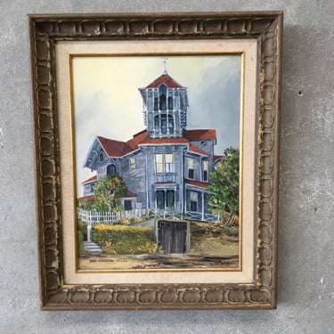 1950's Oil on Board &quot;The Douglas House&quot; by Ruby W. Gray