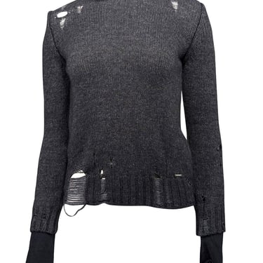 Diesel - Dark Grey Distressed Alpaca Blend Sweater Sz XS