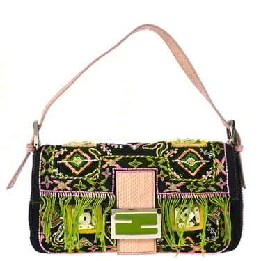 Fendi * Indigo Python Denim Baguette Handbag