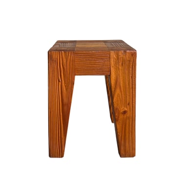 Natural Raw Draft Wood Rough Pattern Bold Square Stool Table cs7246E 