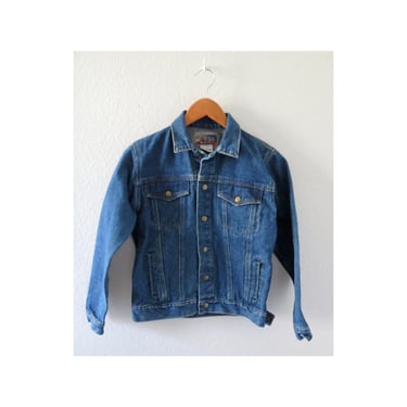 Vintage Boys Denim Jacket - Jean Trucker Jacket - 80s 90s Kids Clothes - Size 14 