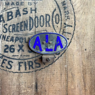 Vintage ALA Automobile Legal Assoc. License Plate Topper 