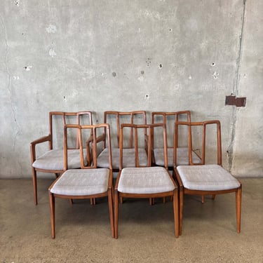 Set of 6 Mount Airy Janus Walnut Dining Chairs by John Stuart