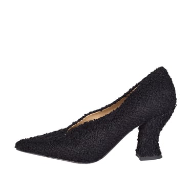 Bottega Veneta Black Boucle Textured Almond Toe Heels