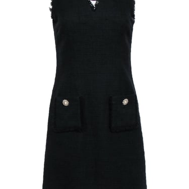 Karl Lagerfeld - Black Tweed Pocket Front Dress Sz 4