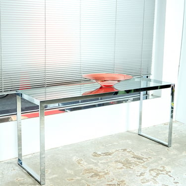 Vintage Chrome and Glass Console