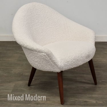 Danish Modern Boucle Lounge Chair 