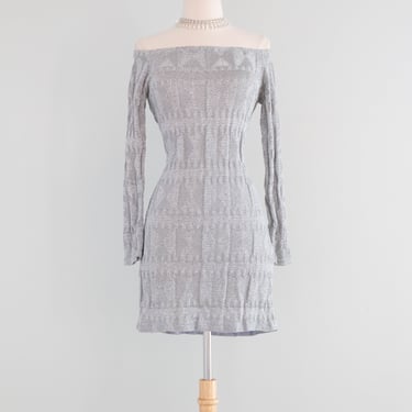 Iconic 1960's Rudi Gernreich Silver Lurex Mini Dress / Medium