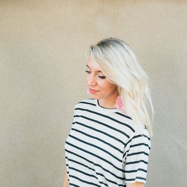 BETWEEN TEN Rho Tee - Oatmeal Striped