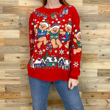 70's Ugly Christmas Dancing Bears Holiday Sweater 