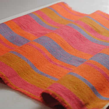 Vintage Pink, Orange, and Purple Striped Fabric 