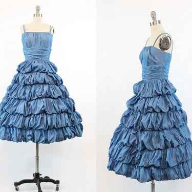 1950s  Jr Theme ruffled dress xs | vintage cocktail dress | new in 