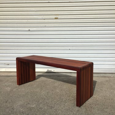Custom Wood Slat Bench