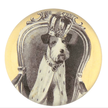 Crowned Dog Dome Paperweight
