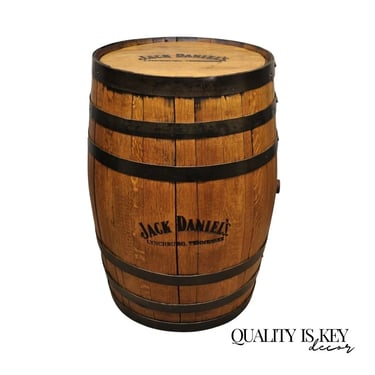 Jack Daniels Whiskey Barrel Engraved Oak Wood Metal Bands