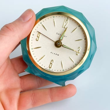 Vintage Teal Acrylic Alarm Clock