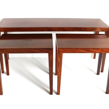 Severin Hansen design for Bovenkamp midcentury modern rosewood 3 set coffee/sidetables nesting tables additional tables 1960 