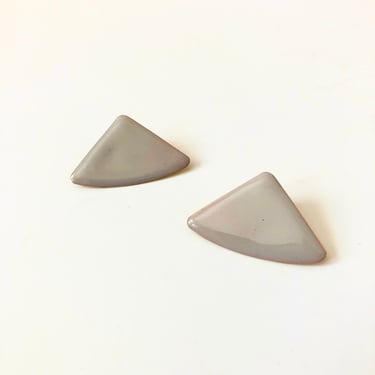 Vintage 80s Gray Enamel Earrings 