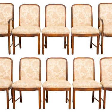 Secessionist Satin Covered Dining Chairs, 10