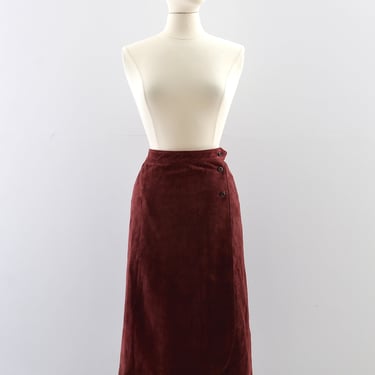 Vintage Suede Wrap Skirt