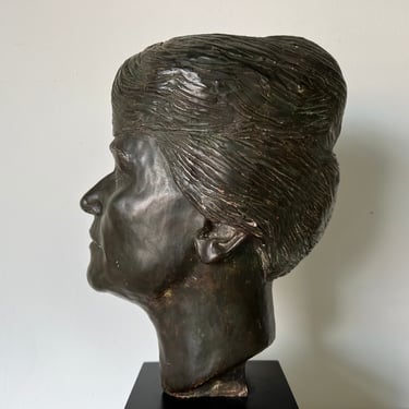 70's H. W. Hauptman Plaster Female Bust Sculpture 
