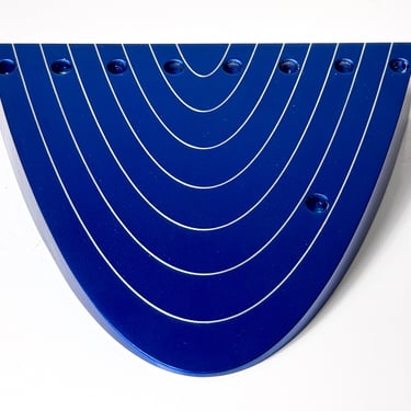 Post Modern Contemporary Menorah in Blue Anodized Aluminum by Luigi Del Monte Italy 1999 
