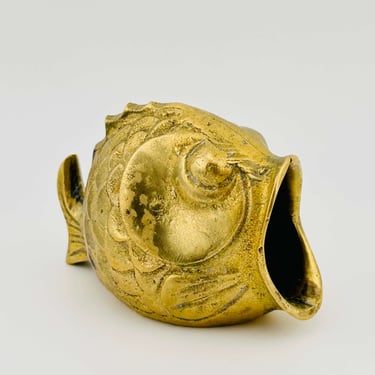 Open Mouth Brass Fish Ashtray