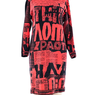 Leonard Paris Graphic Knit Sweater Dress