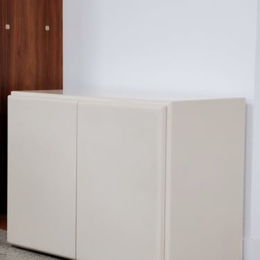 Thayer Coggin Cream Lacquer Cabinet By Milo Baughman