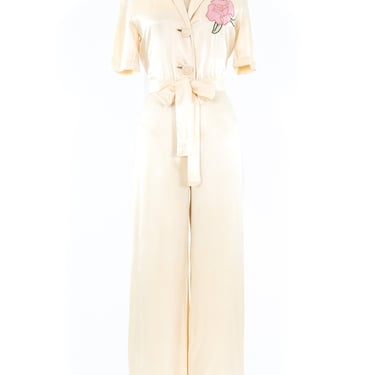 Ivory Satin Jumpsuit