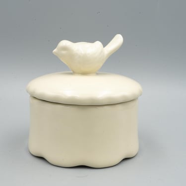 Ceramic Off White Dove Trinket Box 