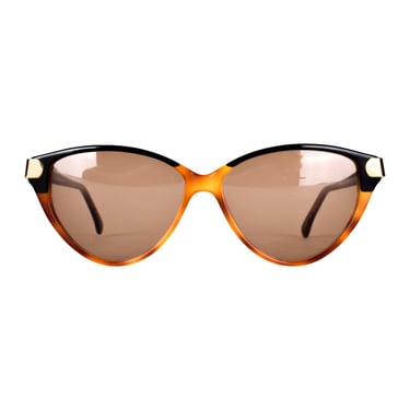 Fendi Vintage 1980s Tortoise and Black Split Cat Eye Sunglasses