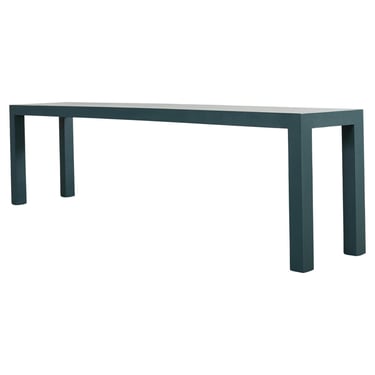 Monumental Lacquered Grasscloth Parsons Console Table 9 Ft.