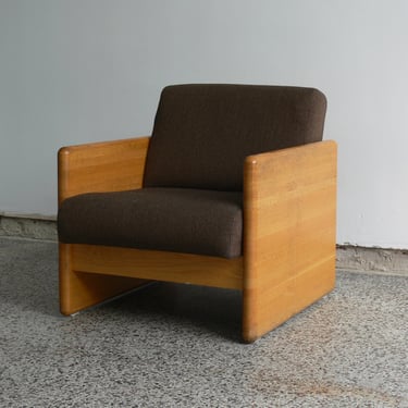 Milo Baughman Inspired Butcher Block Club Chair (2 Available) 