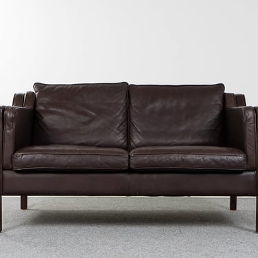 Danish Leather Loveseat by Stouby - (320-093) 